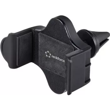 Renkforce RF-5385148 360° pasukamas automobilinis telefonų laikiklis, tvirtinamas prie ventiliacijos grotelių, 55–85 mm išmaniesiems telefonams, juodas