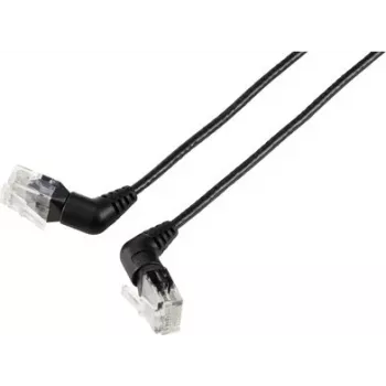Renkforce RF-6071540 CAT 6 U/UTP tinklo pataisasis kabelis, RJ45, 0,5 m, juodas, 360° pasukami kampuoti kištukai