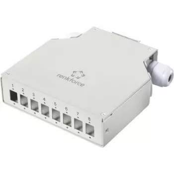 Renkforce RF-7187896 DIN bėgio adapteris, 8 vietų korpusas be modulių, šviesiai pilkas
