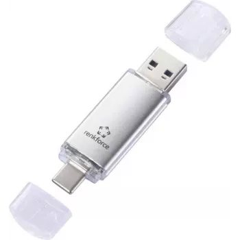 Renkforce RF-USBOS-240 USB atmintinė 128 GB, sidabrinė, USB-A ir USB-C, RF-7577906