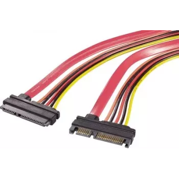 Renkforce SATA Combo prailginimo kabelis 7+15 Pin Male to Female 0,20 m Red/Orange RF-4297182