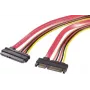 Renkforce SATA Combo prailginimo kabelis 7+15 Pin Male to Female 0,20 m Red/Orange RF-4297182