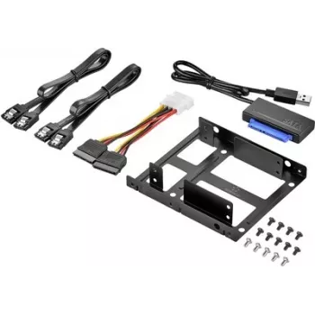 Renkforce SSD Kit DH06K dvigubas 2,5 inch į 3,5 inch diskų tvirtinimo rėmas, metalinis, juodas