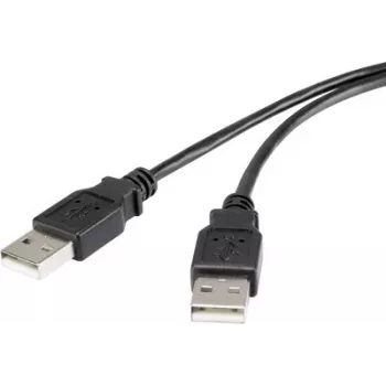Renkforce USB 2.0 A-A kabelis, 1,8 m, juodas, auksuoti kontaktai, RF-4463037