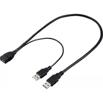 Renkforce USB 3.0 prailginimo kabelis USB-A male į USB-A female 0,5 m juodas RF-5719752