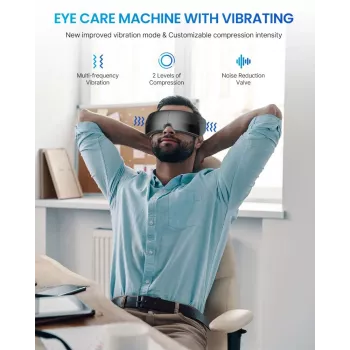 RENPHO Eyeris View akių masažuoklis su šiluma, oro kompresija, vibracija, Bluetooth, USB-C, sulankstomas, pilkas