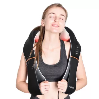 RENPHO U-Neck 1 Shiatsu Neck and Shoulder Massager with Heat, 8 Bi-directional Rotating Nodes, 3 Speed Levels, Black