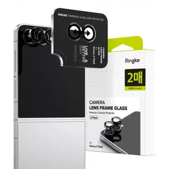 Ringke Camera Frame 2 vnt. Samsung Galaxy Z Flip 8 - juodas aliuminio lydinio objektyvo apsauga su 9H grūdintu stiklu