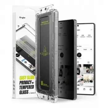 Ringke Galaxy S25 Ultra ekrano apsauga Premium Easy Slide Privacy grūdintas stiklas 9H su montavimo šablonu (2 vnt.) Peršviečiama