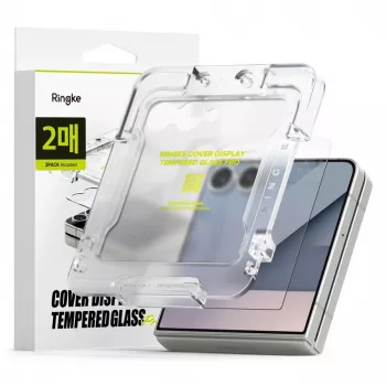 Ringke Galaxy Z Flip 7 ekrano apsauga – išorinis ekranas, grūdintas stiklas 9H (2 vnt.) skaidrus