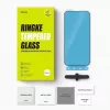 Ringke iPhone 15/16 ekrano apsauginis stiklas Privacy Tempered Glass 9H su montavimo rėmeliu Skaidrus