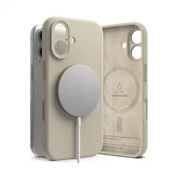 Ringke Silicone Magnetic Case, skirta Apple iPhone 16 Pro Max - Stone Gray