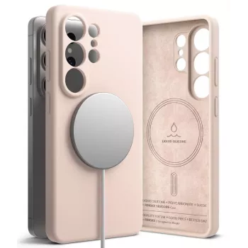 RINGKE Silicone Magnetic MagSafe Case for Samsung Galaxy S26 Ultra - Pink Sand