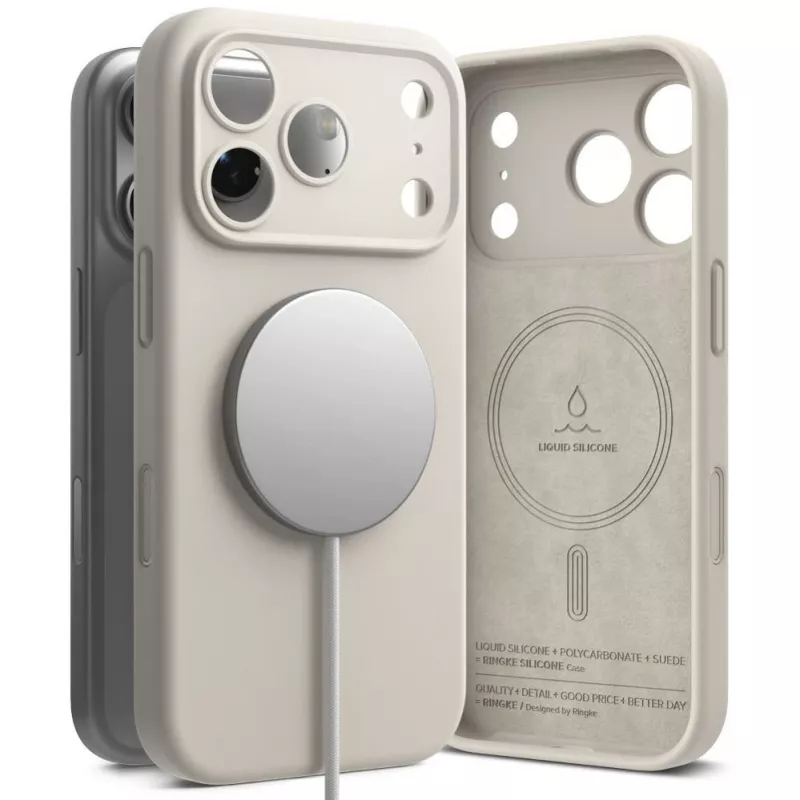 Ringke Silicone Magnetic MagSafe iPhone 17 Pro Max Case Stone