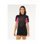 Rip Curl Omega Back Zip Springsuit - Juoda/Rožinė - Moteriška - Dydis S