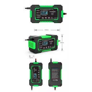 RJ TIANYE FreedConn RJ-C 120501A 12V 6A išmanusis automatinis akumuliatoriaus įkroviklis švino rūgšties, AGM, GEL, EFB akumuliatoriams su LCD ekranu