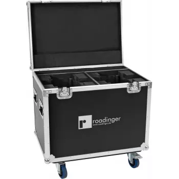 ROADINGER Flightcase 2x EUROLITE DMH-190 judantiems galvoms su ratukais, juodas