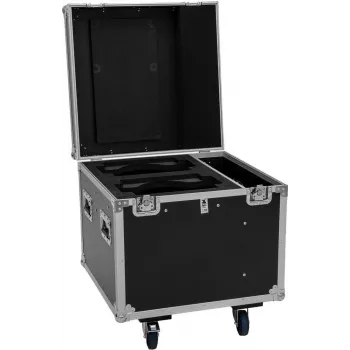 ROADINGER Flightcase PRO 2x IP TMH-W285 su ratukais, juodas, 100 kg apkrova