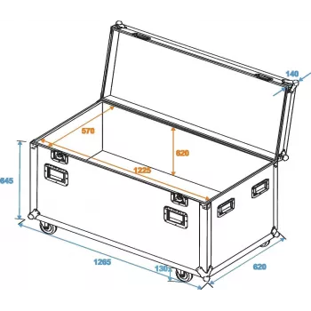 ROADINGER Universal Tour Case 120 cm su ratais Professional 30126413