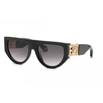 Roberto Cavalli SRC040S54700Y moteriški drugelio formos akiniai nuo saulės, Havana rėmelis, rudi gradientiniai stiklai, 54 mm