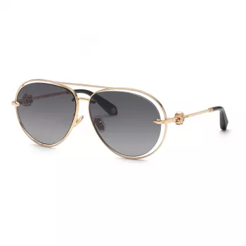 Roberto Cavalli moteriški akiniai nuo saulės SRC032M610300 - Oversized Square juodas rėmelis, gradientiniai dūminiai lęšiai 61mm