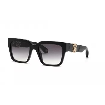 Roberto Cavalli moteriški akiniai nuo saulės SRC040M540700 54 mm Butterfly Square juodi su pilku gradientu UV400