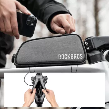 ROCKBROS ROAD TO SKY Dviratio Viršutinio Vamzdžio Krepšys 0.7L Vandeniui Atsparus - Pilka