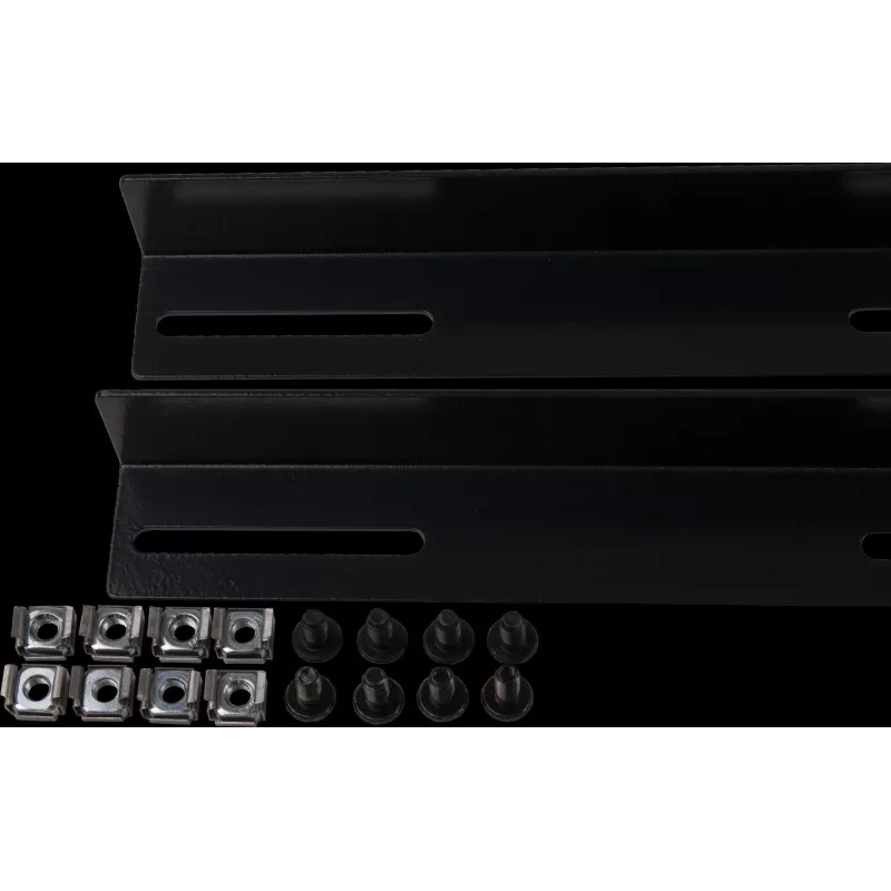 Rockstable 19 L-Support Rails for 1200mm Depth - Rack Rail Set - Black - Steel - 48,3 cm (19 Inch) - 35 mm - 950 mm