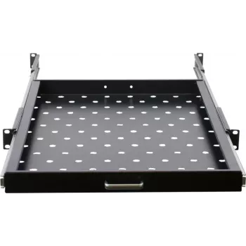 Rockstable 1U 19 colių ištraukiama lentyna – stumdoma lentyna – SPCC plienas – juoda – 25 kg apkrova (RS19-UH69)