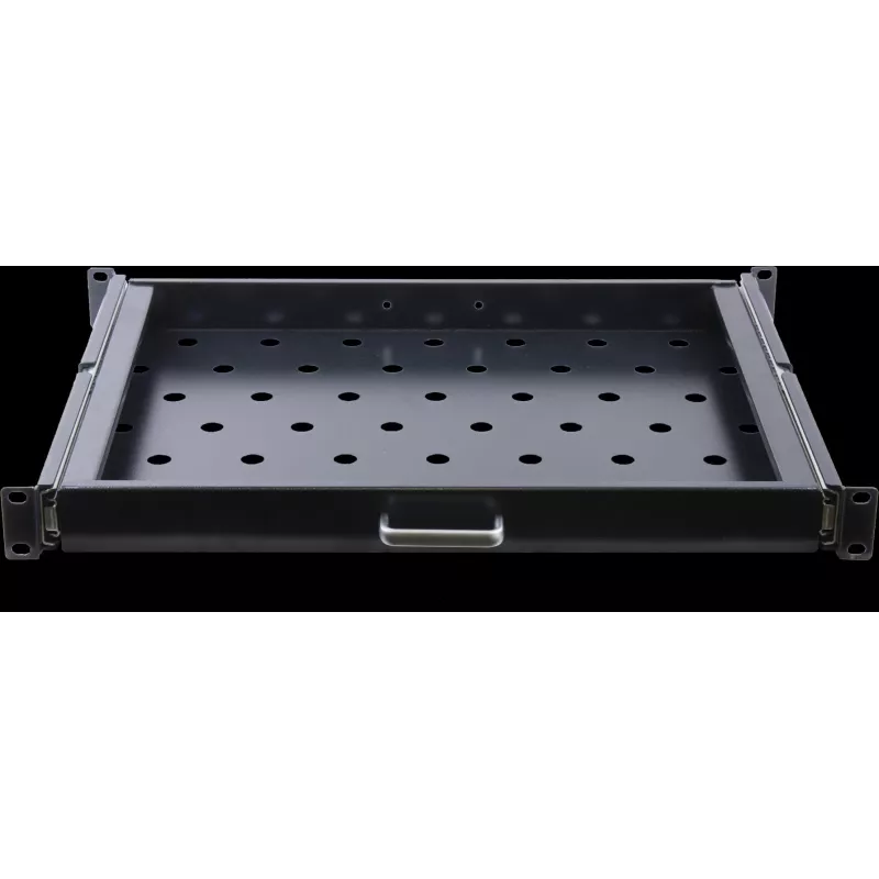 Rockstable 1U 19 Colių Ištraukiama Lentyna - SPCC Plienas - Juoda - 1 Vnt - 3,45 kg (RS19-UH66)