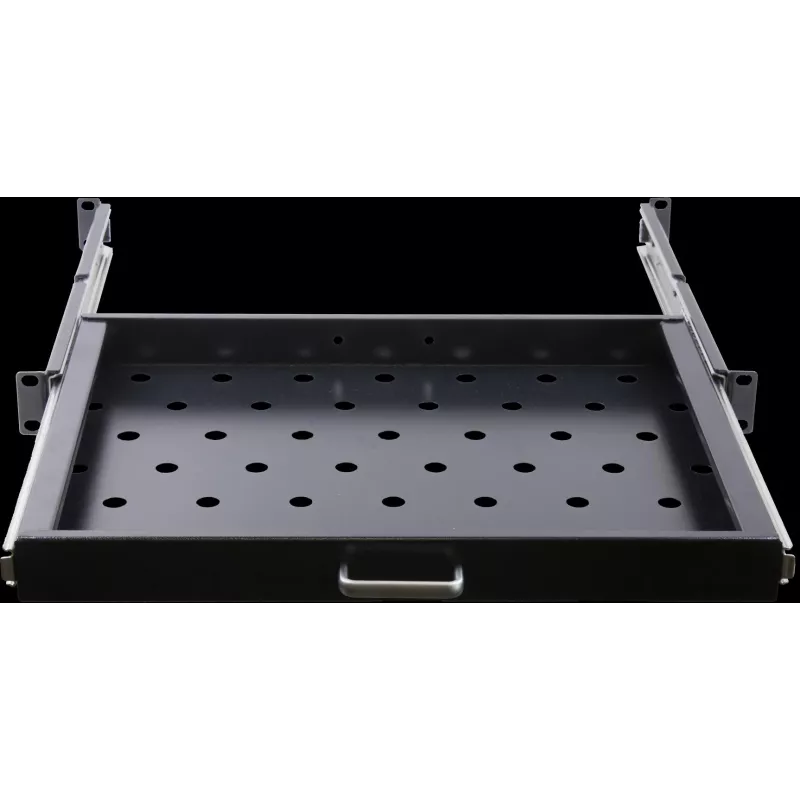 Rockstable 1U 19 Colių Ištraukiama Lentyna - SPCC Plienas - Juoda - 1 Vnt - 3,45 kg (RS19-UH66)