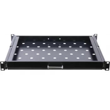 Rockstable 1U 19 Colių Ištraukiama Lentyna - SPCC Plienas - Juoda - 1 Vnt - 3,45 kg (RS19-UH66)
