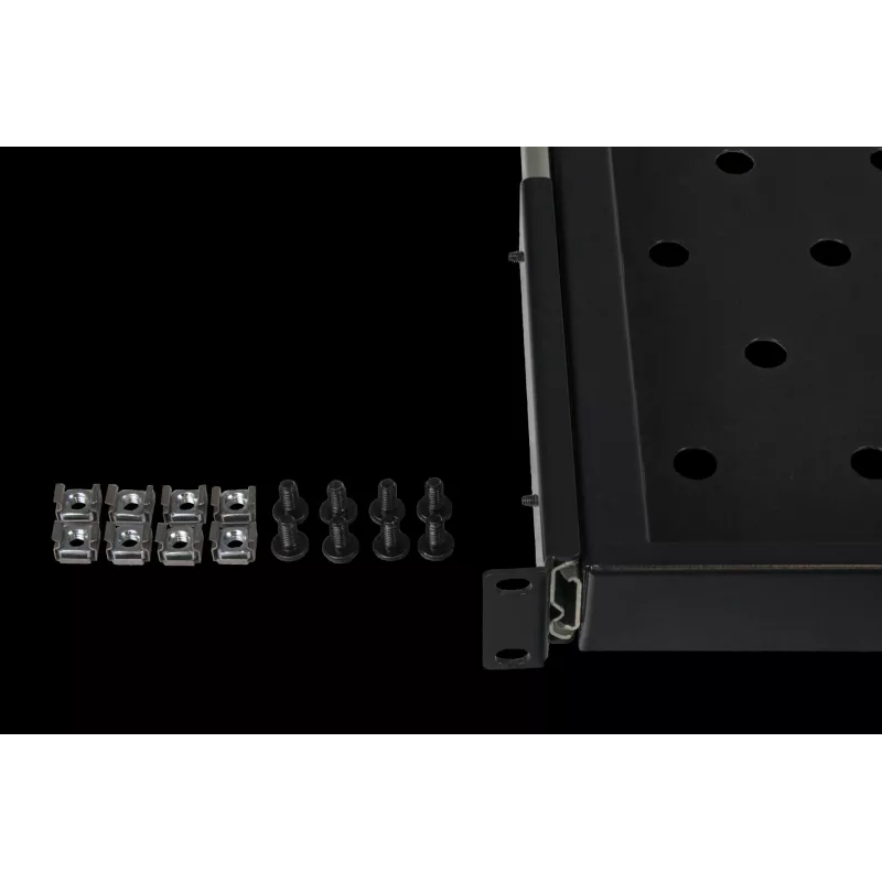 Rockstable 1U 19 colių ištraukiama lentyna – stumdoma lentyna stovui – SPCC plienas – juoda – 5,87 kg (RS19-UH612)