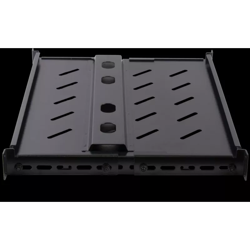 Rockstable 1U 19 colių sunkiasvorė lentyna - fiksuota stovo lentyna - SPCC šalto valcavimo plienas - juoda - 50 kg keliamoji galia - 760 mm gylis (RS19-SFH76)