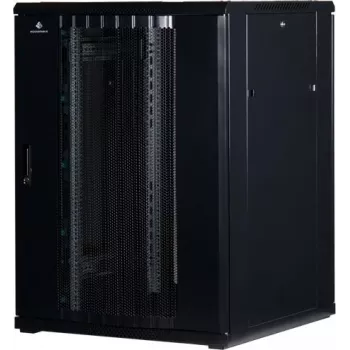 Rockstable 22U 19 colių serverio spinta su tinklinėmis durelėmis – laisvai pastatomas stovas – 22U – 800 kg keliamoji galia – užrakinamos durelės – montavimo bėgeliai – reguliuojamos kojelės (RS19-8822PP)