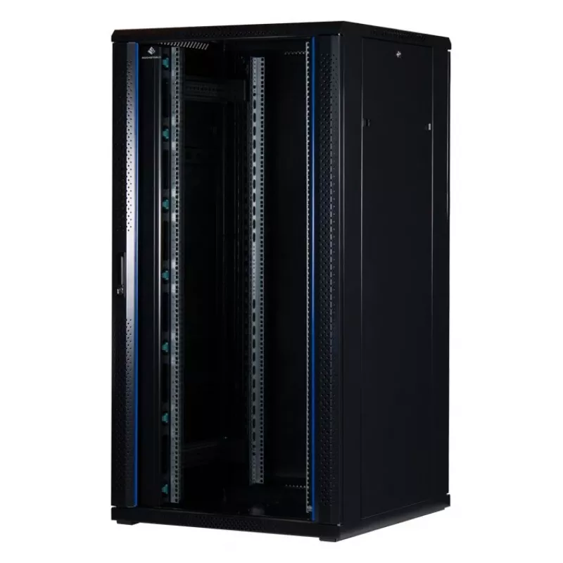 Rockstable 32 HE 19 colių serverio spinta su stiklinėmis durimis - Laisvai pastatomas stovas - 32U - 800 kg - Užrakinama spyna - Montavimo bėgeliai - Reguliuojamos kojelės (RS19-8832)