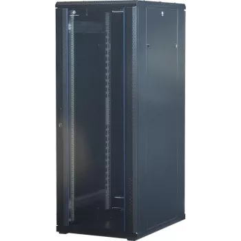 Rockstable 32U 19 colių serverio stovas su stiklinėmis durimis - laisvai pastatomas rėmas - 32U - 800 kg - užrakinamas spyna - montavimo bėgeliai - reguliuojamos kojelės (RS19-6832)