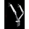 ROCKSTABLE RS-MM011W Profesionalus Dviejų Monitorių Laikiklis - Spaustuvas / Grommet - 16 kg - 38,1 cm (15 inch) - 81,3 cm (32 inch) - 100 x 100 mm - Baltas
