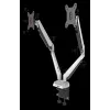 ROCKSTABLE RS-MM011W Profesionalus Dviejų Monitorių Laikiklis - Spaustuvas / Grommet - 16 kg - 38,1 cm (15 inch) - 81,3 cm (32 inch) - 100 x 100 mm - Baltas
