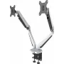 ROCKSTABLE RS-MM011W Profesionalus Dviejų Monitorių Laikiklis - Spaustuvas / Grommet - 16 kg - 38.1 cm (15 inch) - 81.3 cm (32 inch) - 100 x 100 mm - Baltas