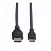 ROLINE HDMI High Speed kabelis su Ethernet, HDMI Type A kištukas į Mini HDMI Type C kištuką, 1 m, juodas