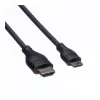ROLINE HDMI High Speed kabelis su Ethernet, HDMI Type A kištukas į Mini HDMI Type C kištuką, 1 m, juodas