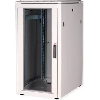 ROLINE Pro tinklo spintelė 22U 600x800mm su stiklinėmis durelėmis, šviesiai pilka RAL 7035 26.21.0050