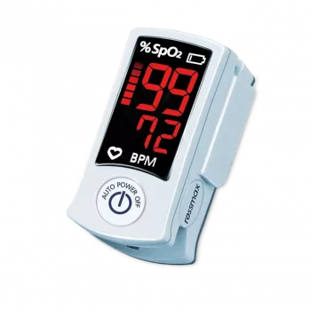 ROSSMAX SB100 Fingertip Pulse Oximeter su SpO2 ir pulso dažnio matavimu, dviejų spalvų LED ekranu, 6 rodymo režimais, automatiniu išsijungimu, žemo akumuliatoriaus indikatoriumi, naudojimui namuose ir klinikose