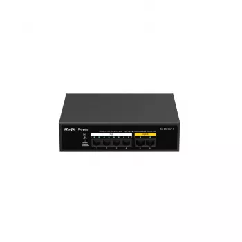 Ruijie RG-ES106F-P 6 prievadų Fast Ethernet PoE jungiklis, 4 PoE+ prievadai, 54W biudžetas, nevaldomas, juodas