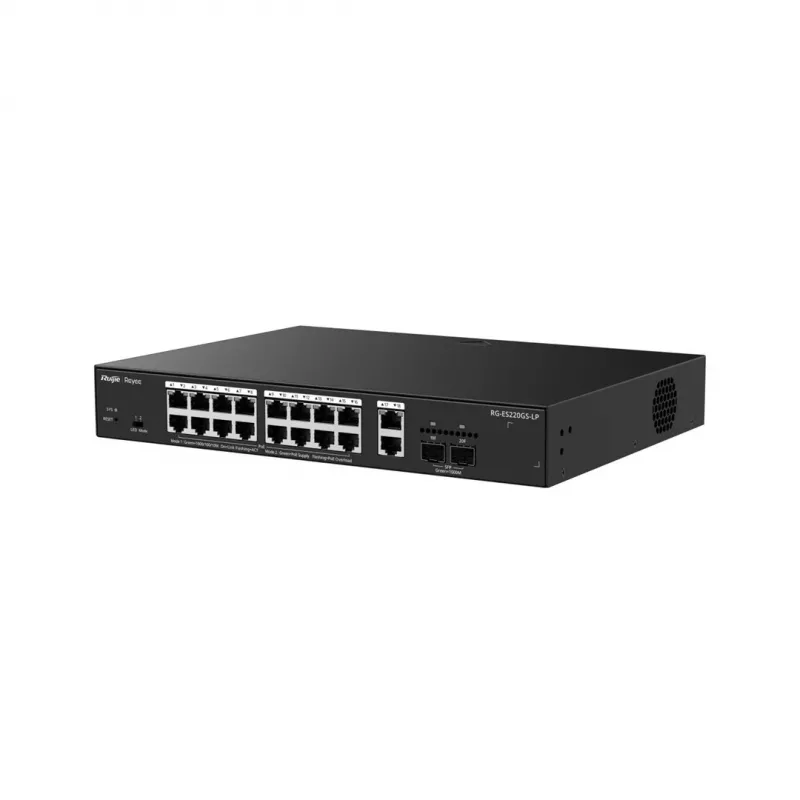 RUIJIE RG-ES220GS-LP 18-Port Gigabit PoE+ Smart Managed Switch su 2 SFP prievadais