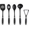 Russell Hobbs RH03026EU7 5 dalių virtuvės įrankių rinkinys su besisukančiu stovu, juodas ir sidabrinis