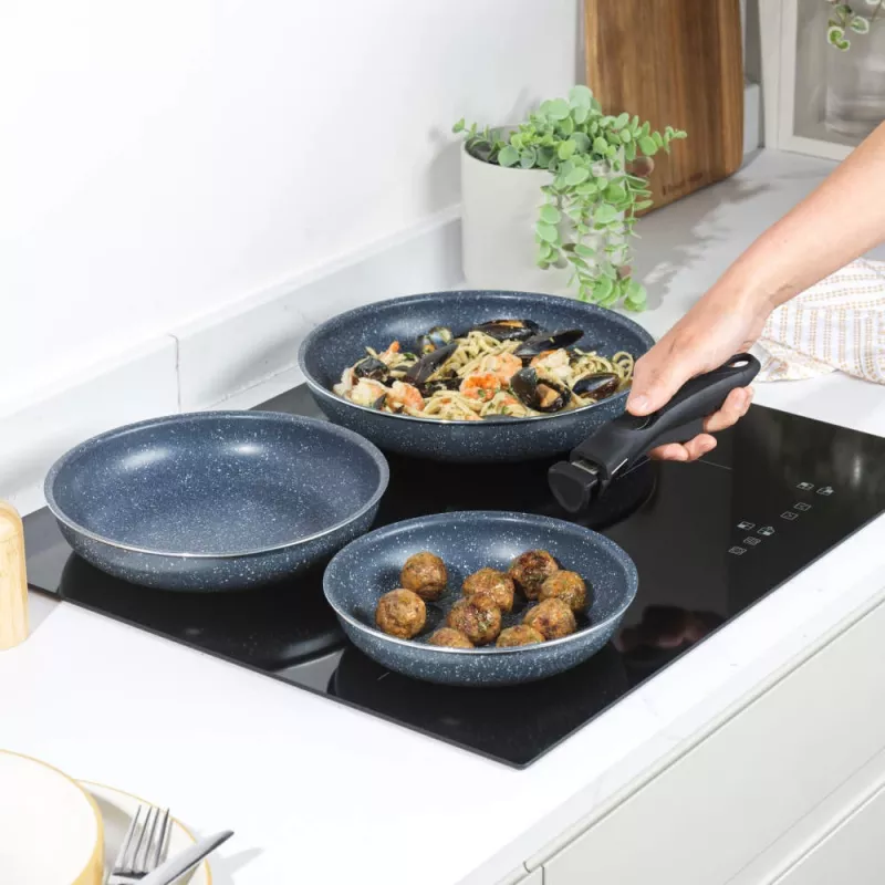 Russell Hobbs RH03293EU7 Nightfall Stone 4 dalių Smart Clip keptuvių rinkinys