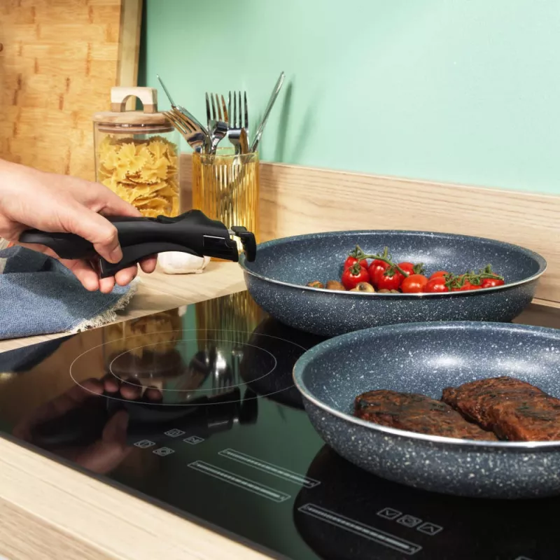 Russell Hobbs RH03297 Nightfall Stone 4-dalių Smart Clip keptuvių rinkinys