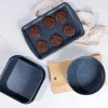Russell Hobbs RH03858 Nightfall Stone Kepimo Skardų Rinkinys 2 vnt., Anglinis Plienas, Nelipni, Atspari Orkaitėje iki 230°C, Stačiakampė, Tamsiai Pilka/Juoda